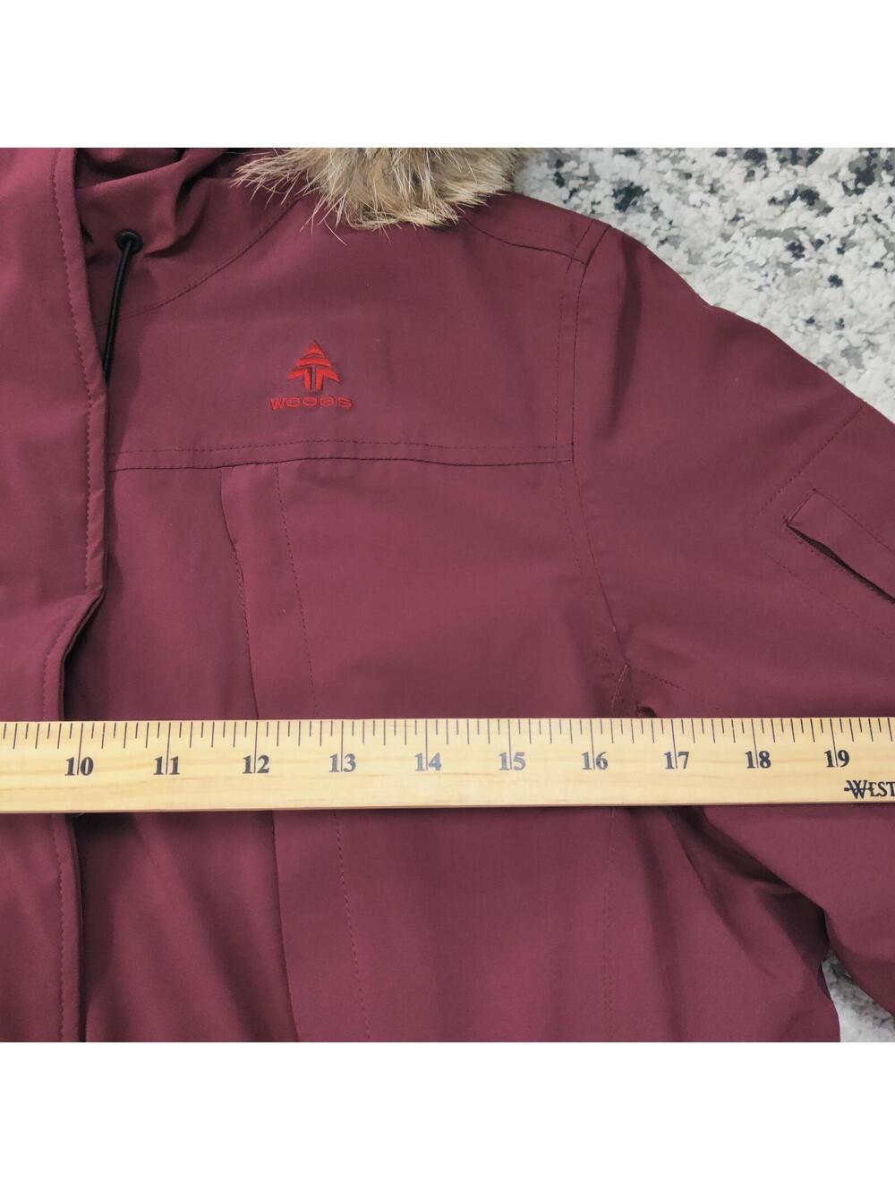 Woods Women’s Burgundy Winter Parka — Size Large - Picture 6 of 9